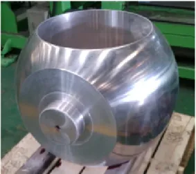 Fig. 16.  Ball after finish machining 6. 결론 본  연구에서는  OLP 기반  볼  밸브용  볼  육성용접  자동 화  시스템을  개발에  관한  결과를  요약하면  다음과  같다