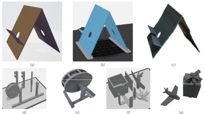 Fig.  4  3D  models  and  printed  objects.  (a)  3D  model  of  a  phone  stand.  (b)  3D  layers  of  a  phone  stand
