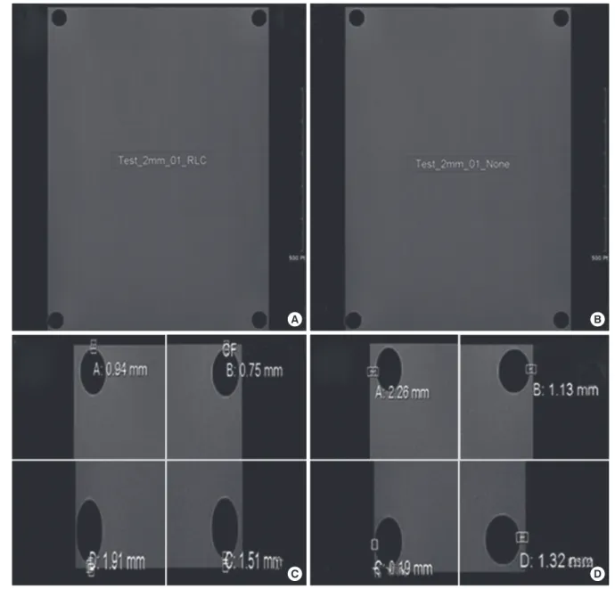 Fig. 3. RLBC in the test with the iron balls within 2 mm from the edges of image field