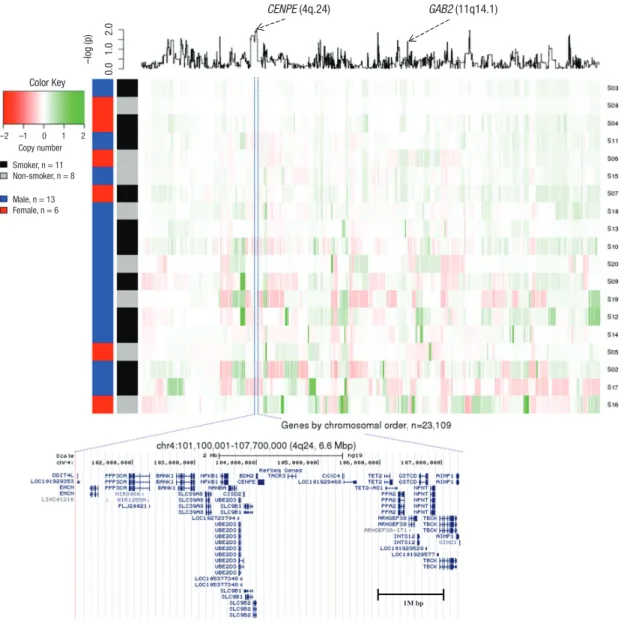 Fig. 3. Genetic differences in non-smoking SCC patients compared with smoking SCC patients