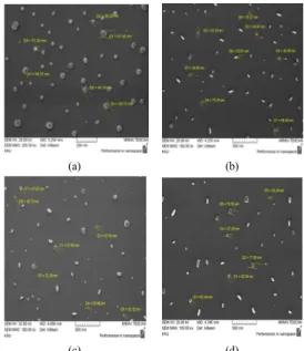 Fig. 10. FE-SEM images of silver nano particles at  different concentration of silver nitrate solution; 