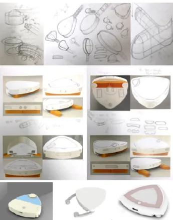 Fig.  12  Additional  Brainstorming  on  Robot  Arms 사.  추가  프로토타입  및  구현  (Implementation)  단계 컨셉이 결정되고 디테일이 추가되어야 하는 단계에서는 주된  디자이너가  개별적으로  사고형  스케치  (Thinking  Sketch)를  하여 디자인을 발전시켰다
