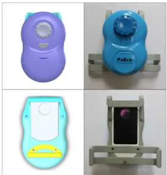Fig. 2 3D model (left) and prototype (right) of an optical adaptor for fluorescence smartscope