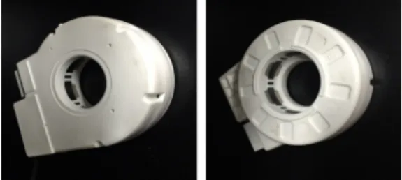 Fig. 16. Experimental results of insert injection molding  using the inserted part with holes.