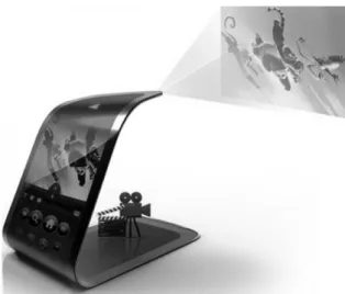Fig. 4 An  image  of  the  mobile  phone  device  concept  developed  via  the  STP  course  (3) 