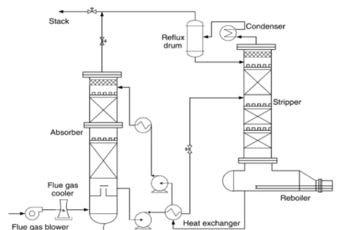 Figure 2. Schematic diagram of CO 2  capture Test bed and process flow.