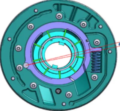 Fig. 1. Schemetic of vane pump with displacement  outer ring