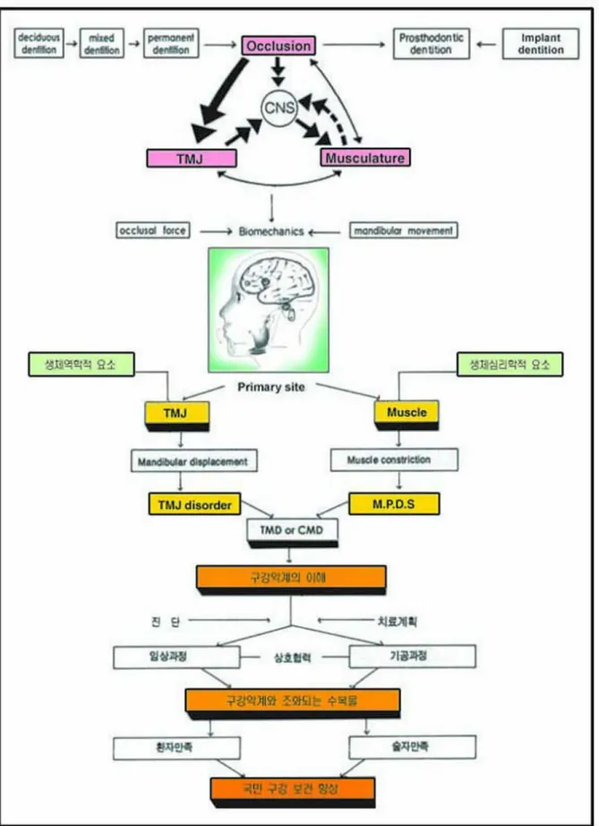 Fig. 1. 구강악계와 조화되는 기능적 개념의 수복물 제작을 위한 flow chart