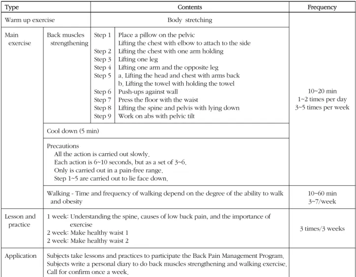 Figure 1. Back pain management program.