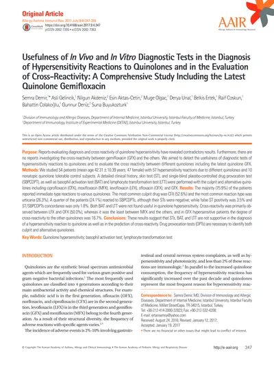 Usefulness of and Diagnostic Tests in the Diagnosis of Hypersensitivity ...