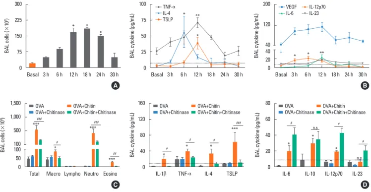 Fig. 3. Th2-type innate response, induced by HDM-derived chitin is abolished by chitinase treatment