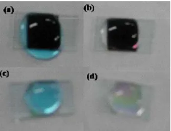 Figure 13. Image of methylene blue (C 16 H 18 N 3 SCl 3 H 2 O) decomposition  using TiO 2  film prepared by the spin coating