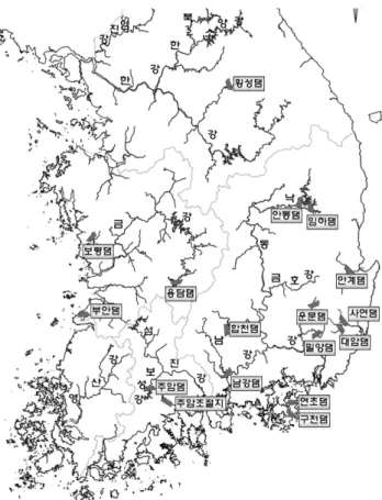 Fig. 1. Location map of dam sites