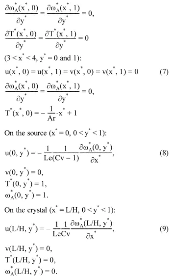 Fig. 1. System  schematic  and  coordinates  for  numerical  simulation of PVT crystal growth reactor of Hg 2 Br 2 (A)-argon (B).