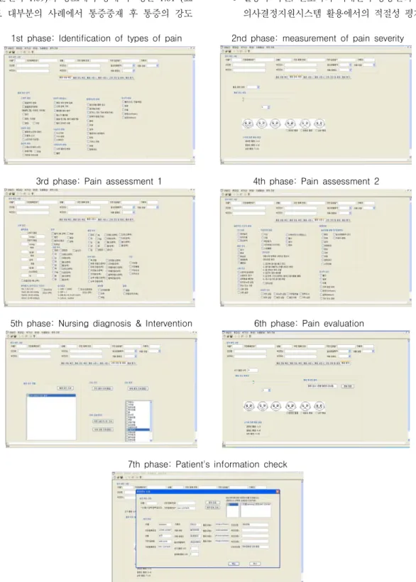 Figure  4.  The  composition  of  screens  of  decision  making  support  system  for  pain  management  for  institutionalized  patients  with  dementia
