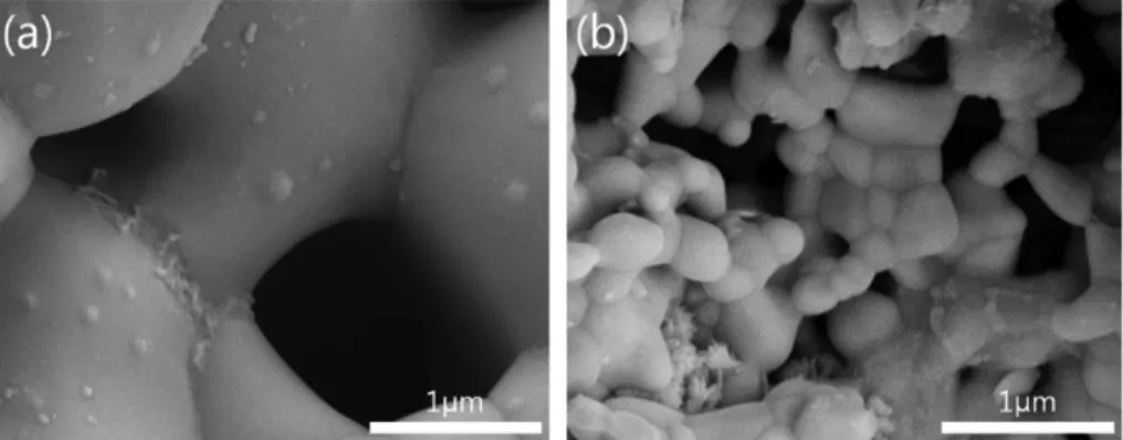 Fig. 6. SEM morphologies of cross-sections parallel to the macroscopic TBA ice growth direction; (a) HA0, (b) HA30, (c) HA60.