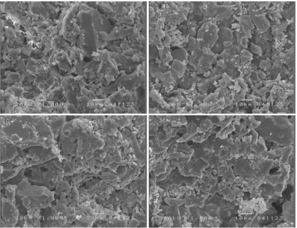 Fig. 7. Water absorption for the fly ash-clay-tailing systems sintered at various temperature with tailing contents.