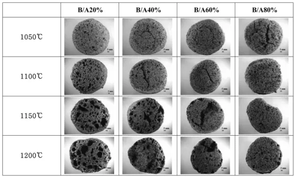 Fig. 11. SEM micrographs of ALA prepared from EAF dust 10 % (A1) at different sintering temperature.