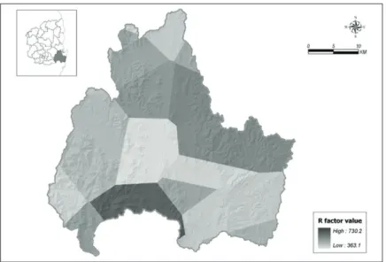 Table 2는 지형인자인 LS값을 나타낸 것으로서Figure 2.  R-factor values of Gyeongju