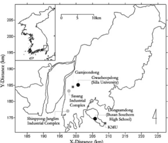 Fig. 1.  Sampling station of PM 10 in Busan