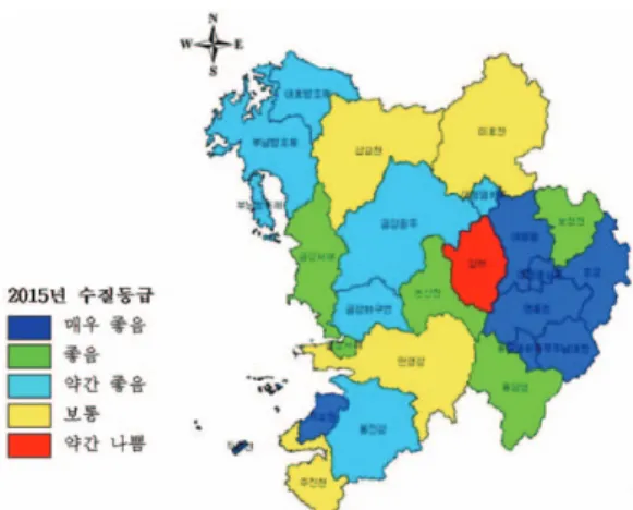 그림 1.  금강 대권역 중권역별 목표기준