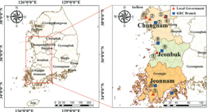 Figure  1.  Location  of  the  survey  target  area,  South  Korea