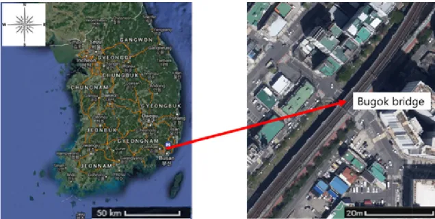 Fig. 2. Study area of Bugok bridge (Oncheoncheon, Busan, Korea).