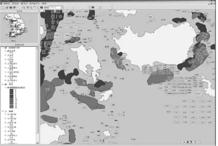 Fig. 2.  The HABAS main structure and HAB distribution map display with more information such as water temp, cell number, Species, and fish farm site...