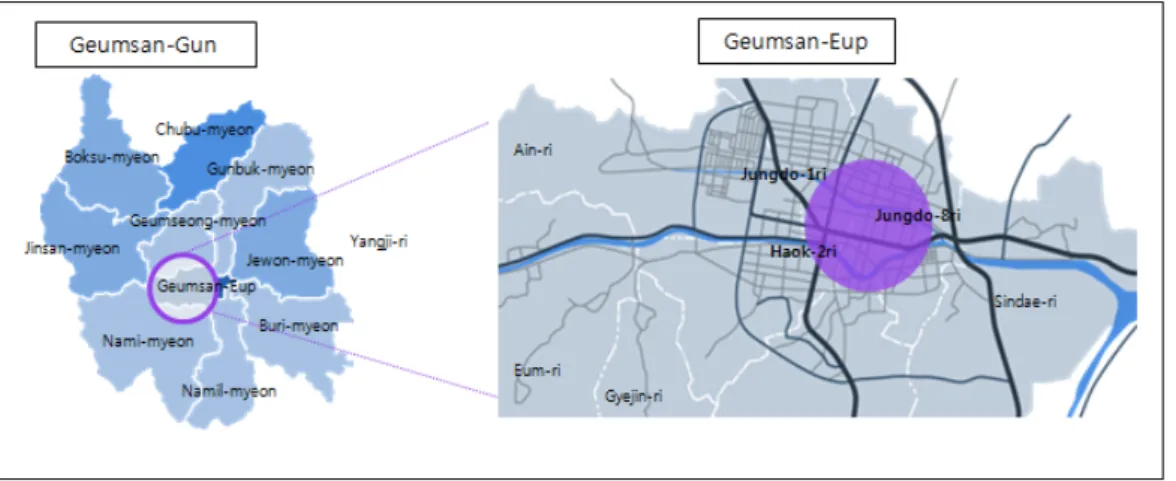 Figure 1. Site Location for the Geumsan Landscape Improvement Project