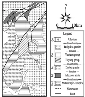 Fig. 2  Geological map of the study area(modified after ; MOST, 1997).