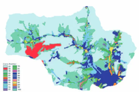 Fig. 8. Hydrological Soil Group Fig. 9. SCS Curve Number Map