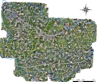 Figure 8. Orthographic digital image map using UAV  image acquisition system at Daeso-myon located in the 