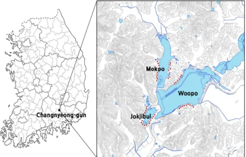 Fig. 1. The information about sampling sites based on GPS coordinates. The dotted marks  indicate sampling sites.