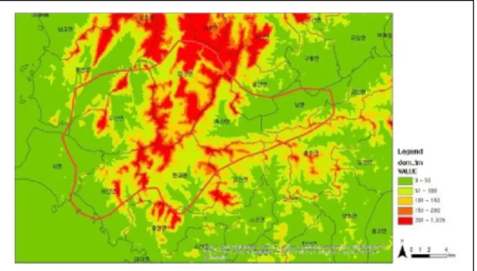 Figure 3. DEM (Digital Elevation Model)