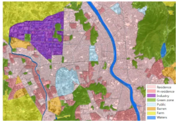 Fig.  3.  Land  use  classification  of  the  study  area      derived  from  KOMPSAT-2  and  DEM  data