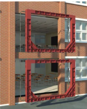 Fig. 6 Steel frame reinforcing method by CTS engineering