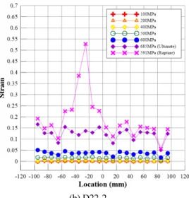 Fig. 11 Strain distribution of coupled D22(A) measured with IPM