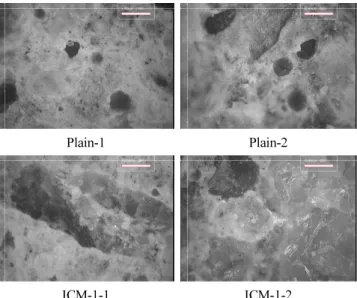 Fig. 10 Microstructure of the test specimen and image processing  inside the pores 