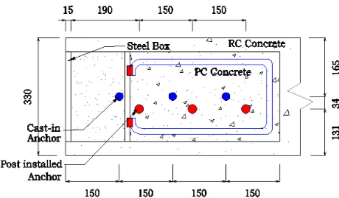 Fig. 3 Section of Top Connection in Specimen PR1-UA