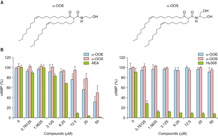 Fig. 1. Newly synthesized cannabinoids and the cAMP assay screening for cannabinoid receptor modulators