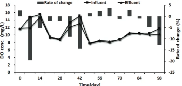 Fig. 6 Change of DO concentration with the passage of time 