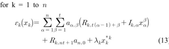 Fig. 3 Linear matrix system simultaneous equations있다.    (11)여기서 은  으로  정의되며 와 의 직접적인  관계를  설명한다