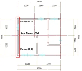 Fig.  5  Design  Documentation  for  Case  Masonry  Wall  and  The Experimental Data