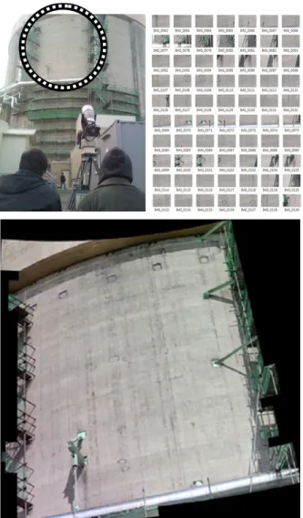 Fig. 18 Example of stitching process for large scale structure 3. 결 론 본  연구의  결론을  요약하여  정리하면  다음과  같다