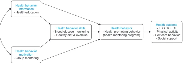 Figure 2. Conceptual framework of the health mentoring program based on Information-motivation-behavioral skills (IMB) model