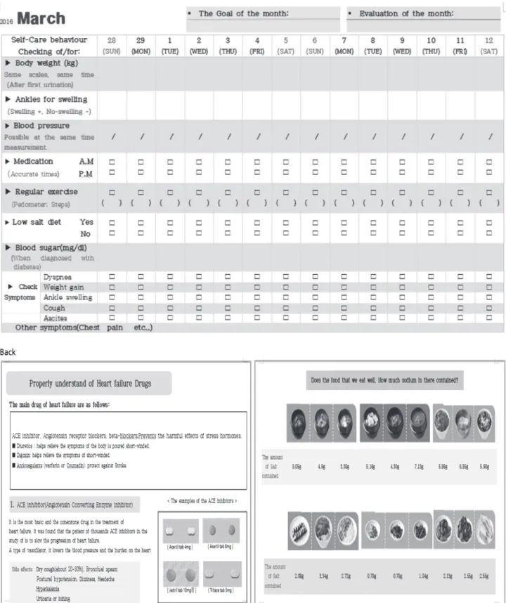 Figure 2. An example of the heart health diary.