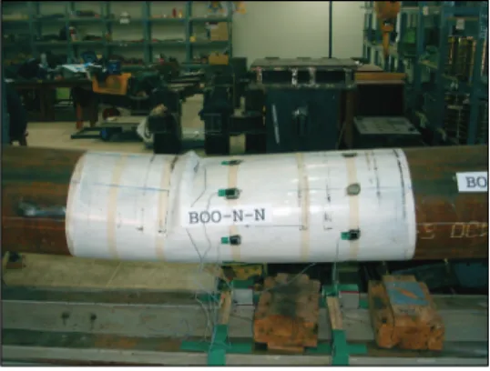 Fig.  2  Specimen  after  test  of  D355mm  series  without  or  with  filled  concrete