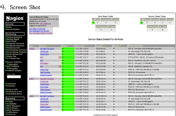 그림 11 Nagios Screen shot