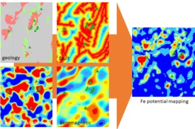 Fig. 4. Fe-related mineralization map using SAE (revised from Xiong et al., 2018b).