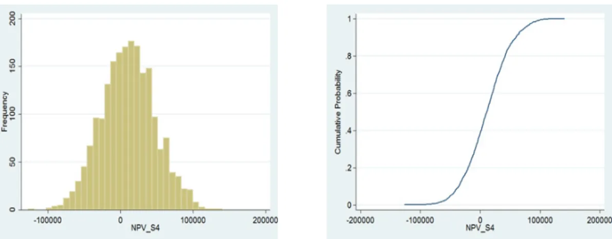Fig. 5. IRR probability distribution and cumulative probability distribution (S1).